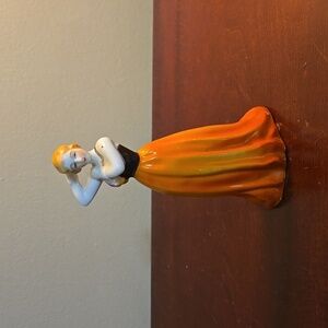 Vintage Red Letter Occupied Japan Porcelain Lady Figurine 6 inches tall